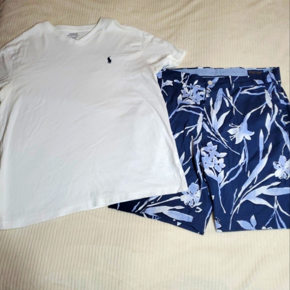 Polo Golf Ready Wear Mens Teens Outfit Coord Set Summer Shorts and Tee